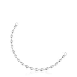 Hold Oval silver chain Bracelet with oval ball motifs
