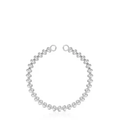 Hold Oval silver chain Bracelet with ball motifs