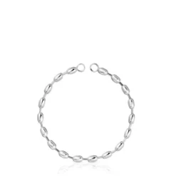 Hold Oval silver chain Bracelet with oval ball motifs