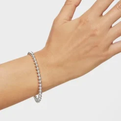 Hold Oval silver chain Bracelet with ball motifs
