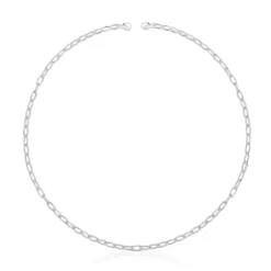 Hold Oval silver short Necklace