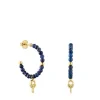 Hoop earrings with 18kt gold plating over silver and sodalite TOUS MANIFESTO