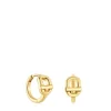 Hoop earrings with 18kt gold plating over silver and motif TOUS MANIFESTO