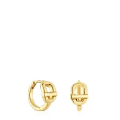 Hoop earrings with 18kt gold plating over silver and motif TOUS MANIFESTO
