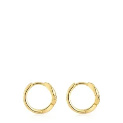 Hoop earrings with 18kt gold plating over silver and motif TOUS MANIFESTO