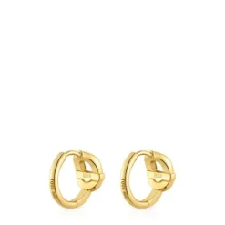 Hoop earrings with 18kt gold plating over silver and motif TOUS MANIFESTO