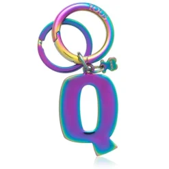 Iridescent Touscedario Letter Q Key ring