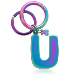 Iridescent Touscedario Letter U Key ring