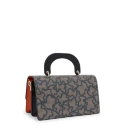 Kaos Icon beige and black medium Crossbody bag with flap