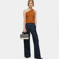 Kaos Icon beige and black medium Crossbody bag with flap