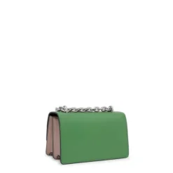 Kaos Icon small taupe and green Crossbody bag with flap