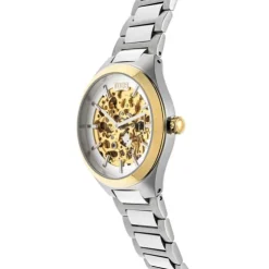 Karat Round Analogue watch in gold-colored IPG steel with a steel wristband