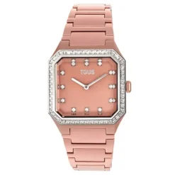 Karat Squared Analogue watch with aluminum strap in rose gold and zirconias