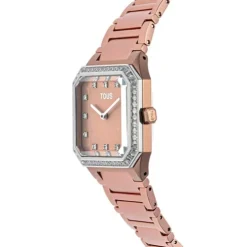 Karat Squared Analogue watch with aluminum strap in rose gold and zirconias