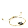 18kt gold plating over silver detail chain Bracelet with onyx Color Black