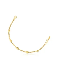 18kt gold plating over silver Chain bracelet with motifs Bold Motif