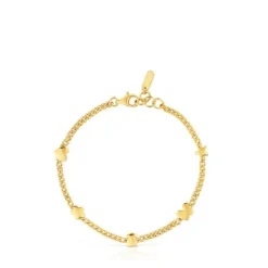 18kt gold plating over silver Chain bracelet with motifs Bold Motif
