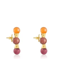 18kt gold plating over silver Earrings with gemstones TOUS X LEA COLOMBO