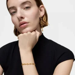 18kt gold plating over silver logo chain Bracelet TOUS MANIFESTO