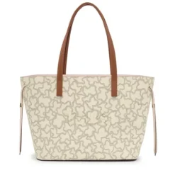 Large beige Tote bag Kaos Icon