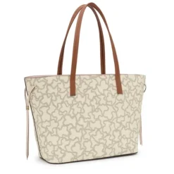 Large beige Tote bag Kaos Icon
