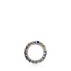 Large Dark Silver Shield Pendant with Gemstones