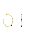 Large Glory Earrings in Silver Vermeil with Gemstones