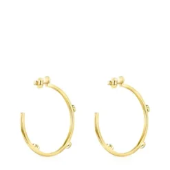 Large Glory Earrings in Silver Vermeil with Gemstones