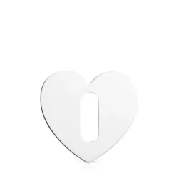 Large Hold Metal Silver Heart Pendant