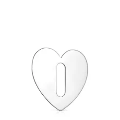 Large Hold Metal Silver Heart Pendant