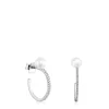 Large Les Classiques Earrings in White Gold with Diamond and Pearl