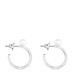 Large Les Classiques Earrings in White Gold with Diamond and Pearl