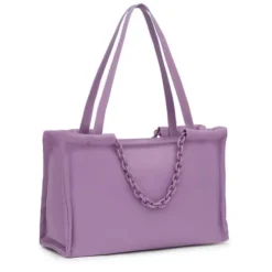 Large lilac-colored leather Shopping bag TOUS MANIFESTO