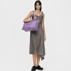 Large lilac-colored leather Shopping bag TOUS MANIFESTO