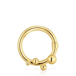 Large Ring with 18kt gold plating over silver and details Hold