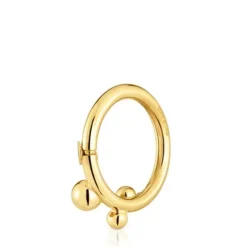 Large Ring with 18kt gold plating over silver and details Hold
