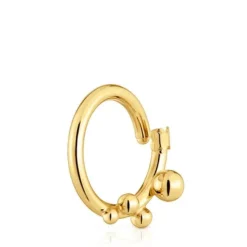 Large Ring with 18kt gold plating over silver and details Hold