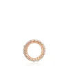 Large Rose Silver Vermeil Shield Pendant with Pearls