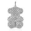 Large silver texturized bear Pendant Bold Bear