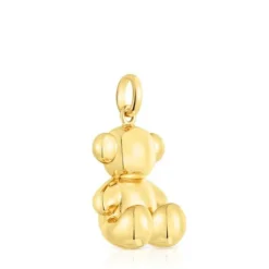 Large silver vermeil Bold Bear pendant