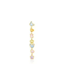 Large silver vermeil Gregal loose earring with motifs