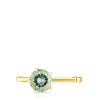 Large silver vermeil Hold Pendant with prasiolite