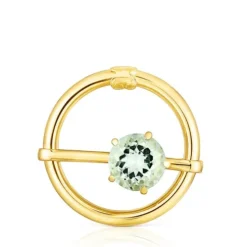 Large silver vermeil Hold Pendant with prasiolite