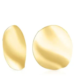 Large Silver Vermeil Nenufar petal Earrings