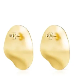 Large Silver Vermeil Nenufar petal Earrings
