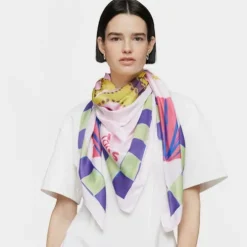Large square pale pink Scarf TOUS Doris