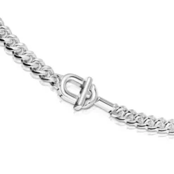Large TOUS MANIFESTO curb chain Choker in silver
