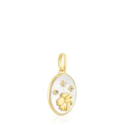 Leo Pendant in silver vermeil with mother-of-pearl and topazes TOUS Horoscope