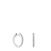 Les Classiques 11 mm short Hoop earrings in white gold with diamonds