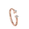 Light open Ring in Rose Gold with Diamonds